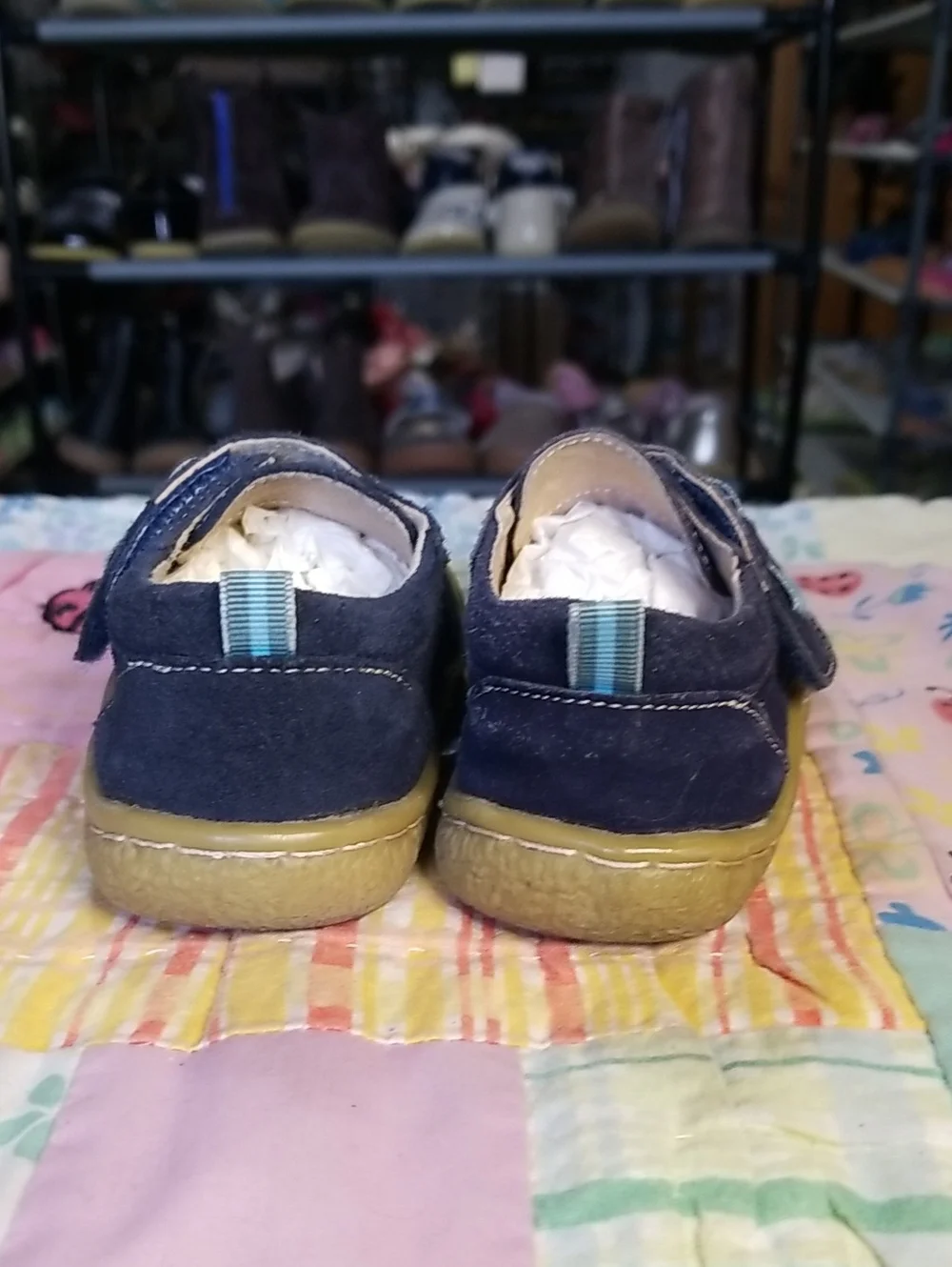Livie & Luca Navy Blue Suede Shoes with Light Blue Accents Size 5